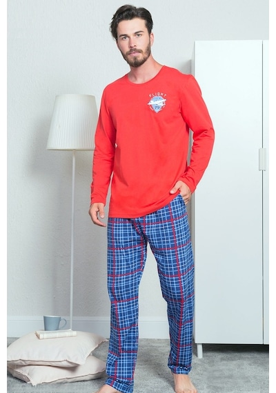 Gazzaz Erkek Süprem Penye Uzun Kol Cepli Oyaka Pijama Takım 3120K