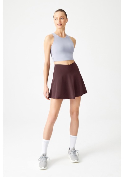 Los Ojos Bordo 2 Katmanlı Pileli Tenis Eteği - Spor Etek Tennis Skirt2 Şarap Rengi
