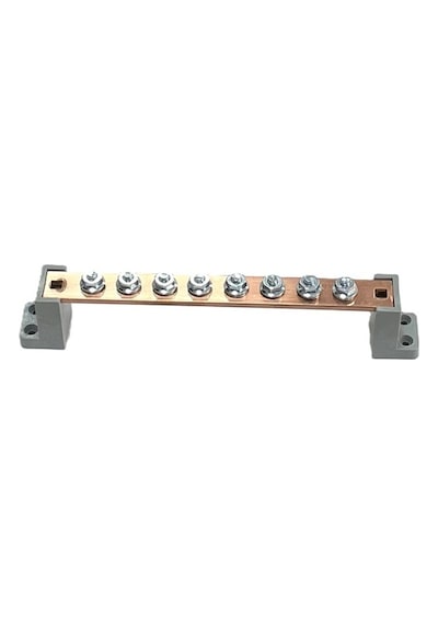 Meepo 20x4mm, 8 Civatalı Faz nötr Ayaklı Bakır Bara 250 amper AC DC Solar Bara Busbar