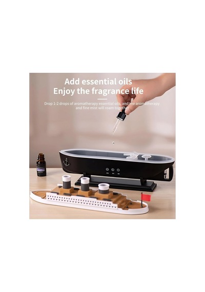 Bs-h4 Nostaljik Gemi Tasarımlı Işıklı Buharlı Ultrasonik Hava Nemlendirici Aroma Difüzörü Koku