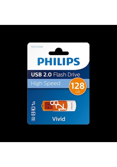 Phılıps Fm12fd05b, 128gb, Usb 2.0, Vivid, Turuncu, Flash Disk