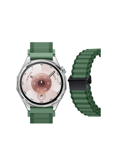 Sneezy Huawei Watch Gt6 46mm İle Uyumlu Airflow Dalgalı Naylon Spor Kordon Metal Tokalı