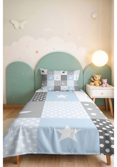 Yıldız Ay Mavi Genç Odası Tek Kişilik Pike Takımı - Gri Geometrik 160x220 Cm Kapitone Yatak Örtüsü Kumlu Şafak Solgunluğu Yıldız Ay Mavi Genç Odası Tek Kişilik Pike Takımı - Gri Geometrik 160x220 Cm Kapitone Yatak Örtüsü Kumlu Şafak Solgunluğu