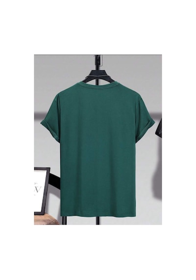 Medinenur Gülen Yüz Baskı Unisex T-shirt Yeşil