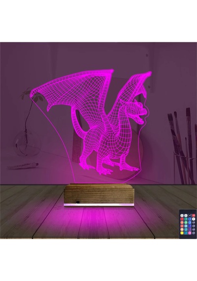 Luvivia Ejderha 3d Lamba - Masa Gece Lambası Şeffaf