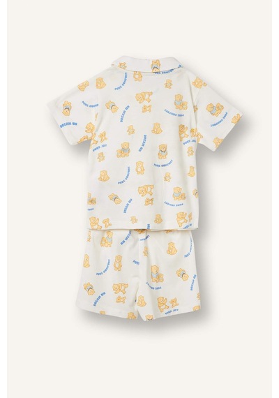 Defacto 2li Ayıcıklı Ecru Pijama Takımı Erkek Bebek H5379a526hser118 Ekru-er118