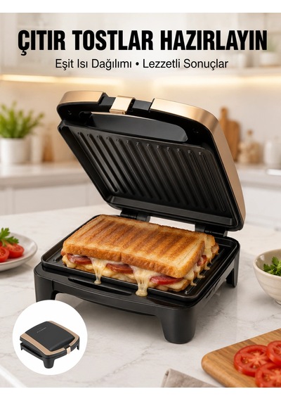 Mey İthalat Tost Makinesi Ev Tipi Pratik Kullanım 4 Tost Kapasiteli Yeni Nesil Çok Renkli