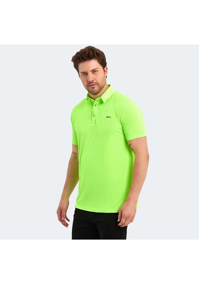 Slazenger SLOAN Erkek Polo Yaka Neon Yeşil Tişört