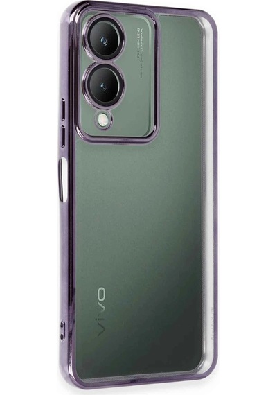 Vivo Y17s Kılıf Razer Lensli Silikon - Mor -