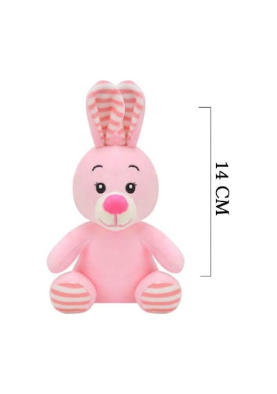 Pembe Peluş Tavşan Oyuncak 14 Cm - Yumuşak Welsoft Kumaş Mini Peluş Tavşancık