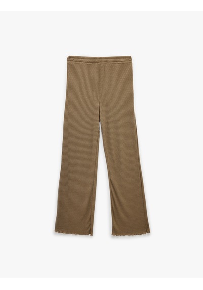 Koton Viskon Karışımlı Beli Lastikli Pijama Altı Kahverengi 6slk40005mk
