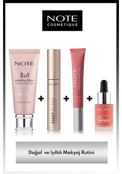 Note Cosmetics Doğal Ve Işıltılı Makyaj Rutini Makyaj Seti 4'lü