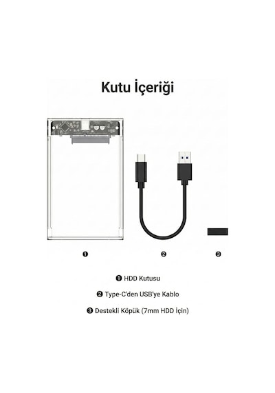 Xray-9201 2.5" Şeffaf Sata 3.0 Hdd/ssd To Usb 3.1 Harici Disk Kutusu 6tb,uasp, Trım Destekli