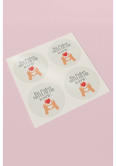 Kalp Yapan Eller Mutluluk İçerir Sticker 3x3cm St2304 Çok Renkli
