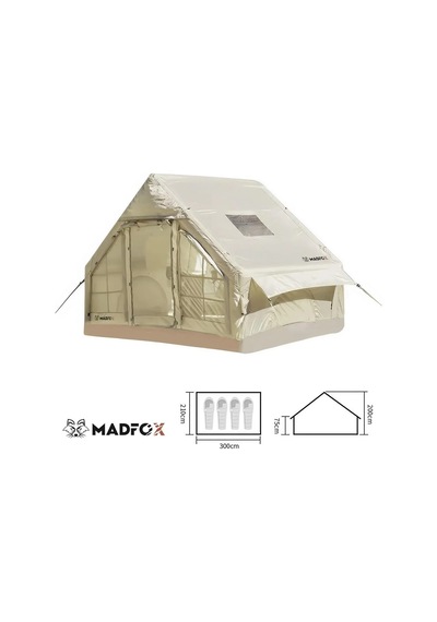 Madfox Bigless Glamping Cotton Inflatable Şişme Çadır Baca Çıkışlı Çok Renkli