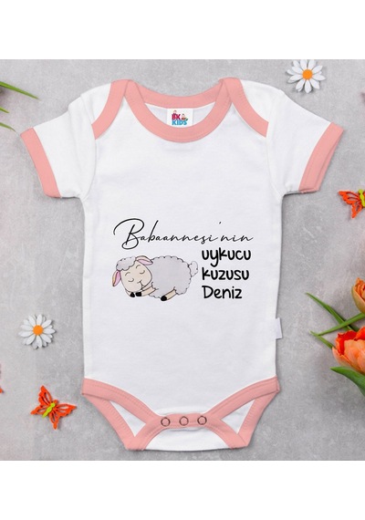 Bk Kids Kişiye Özel Pembe Bebek Body Zıbın - Model 90 Çok Renkli