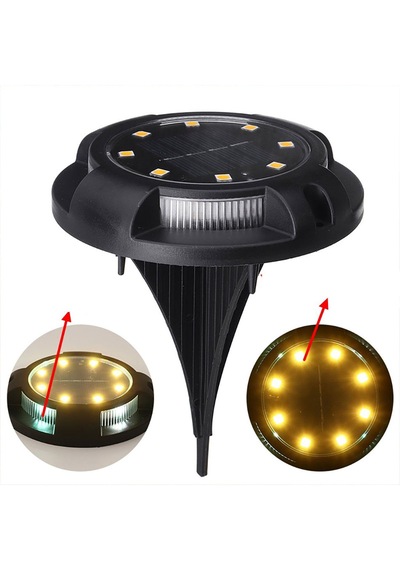 Mobgift 4'lü Solar Panelli Kazıklı Zemin Solar Ledi 8+4 Led Beyaz