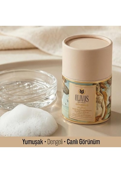 Olivos Geleneksel El Yapımı%100 Zeytinyağlı Katı Sabun Beyaz Sabun Kokusu Premium Kutulu 2 100 G Goddess Glow Acı Badem