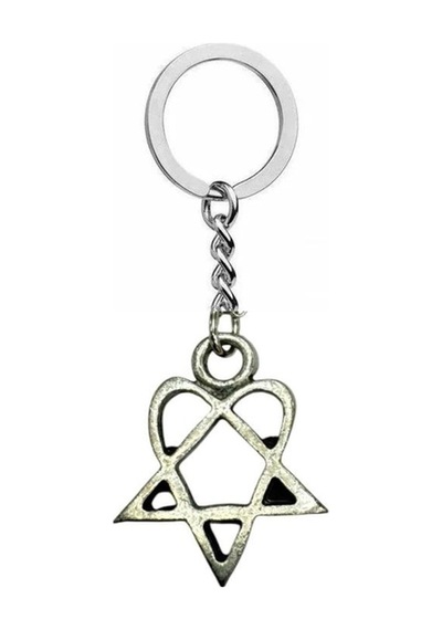 Heartagram Logolu Unisex Anahtarlık Gotik Rock Aksesuar
