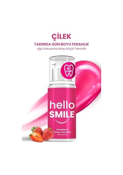 Anında Beyazlatıcı Diş Jeli, Çilek Aromalı, Leke Karşıtı & Plak Önleyici, Ferahlatıcı Günlük Ağız Bakımı, 50 Ml
