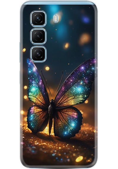 Infinix Hot 50 Pro 4g - Hot 50 4g Kılıf Boutique Baskılı Resimli Rengarenk Kelebek Pcode -097