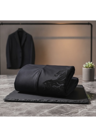 Bonbon Erkek Flok Panter Baskılı Siyah Renk Boxer Bb2764