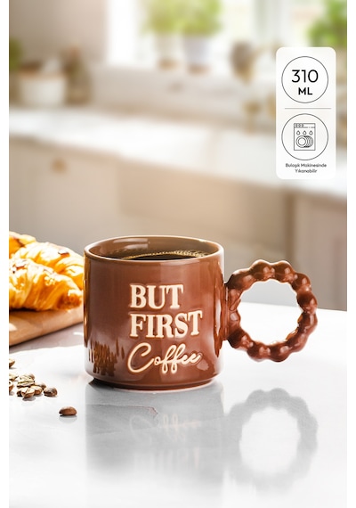 Emsan But First Coffee Kahverengi Kupa 310 Ml Kahverengi