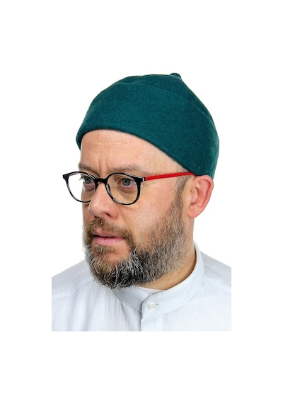 Erkek Keçe Yün Takke - Yeşil Renk