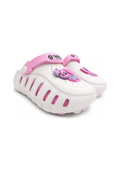 Twingo Kız Çocuk Kalın Özel Taban Ergonomik Eva Malzeme Havuz Deniz Kaplıca Kreş Terlik Beyaz - Pembe Twingo Kız Çocuk Kalın Özel Taban Ergonomik Eva Malzeme Havuz Deniz Kaplıca Kreş Terlik Beyaz - Pembe
