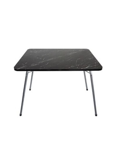 Bofigo Moccastyle 60 x 80 CM Granit Desenli Katlanır Balkon Bahçe Kamp Masası Siyah