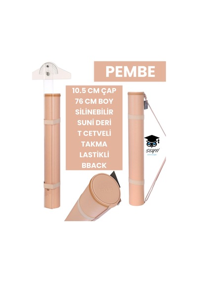 Proje Tüpü Bazuka 10.5 Cm Çap 76 Cm Boy Silinebilir Suni Deri T Cetveli Takma Lastikli Bback