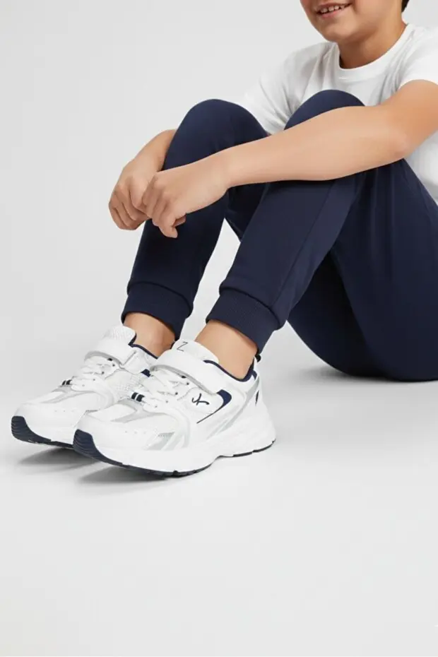 Cool Terra Çocuk Unısex Cırt Bantlı Sneaker Spor Ayakkabı Beyaz