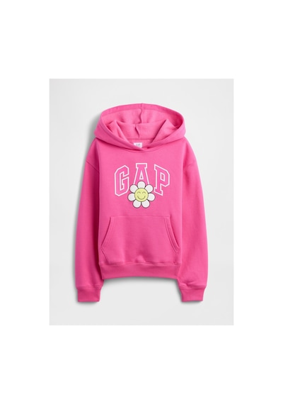 Kız Çocuk Relaxed Gap Logo Kapüşonlu Sweatshirt Pembe