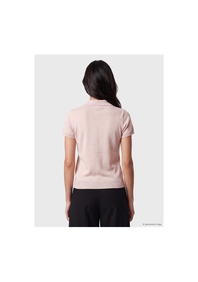 LC Waikiki Alıta Cıty Farkıyla Lcw Vision Pembe Polo Yaka Kadın Triko Kazak Pembe - 931131703 Pembe