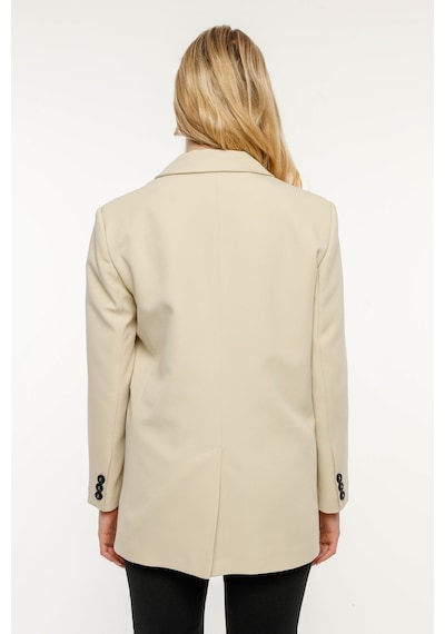 Taş Rengi Kadın Düğmeli Blazer Ceket 001