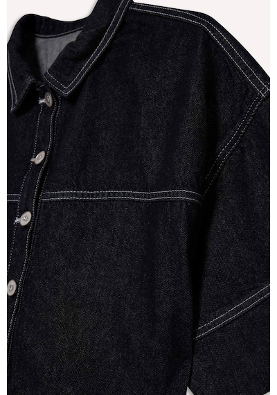 Defacto Kız Çocuk Düğmeli Denim Ceket G3489a825aubk27 Siyah
