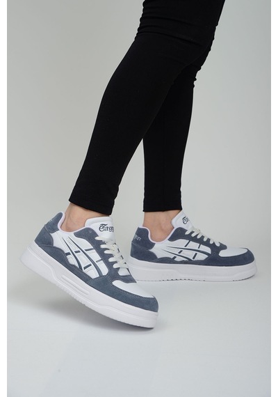 Etayger 3128 İndigo Mavi Gerçek Deri Ultra Hafif Kaymaz Rahat Günlük Sneaker Ayakkabı