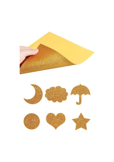 Altın Sarı Gold Simli Eva 50x70 Cm 2 Adet Simli Eva Süngeri Okul Kreş Anasınıfı Elişi Etkinlikleri