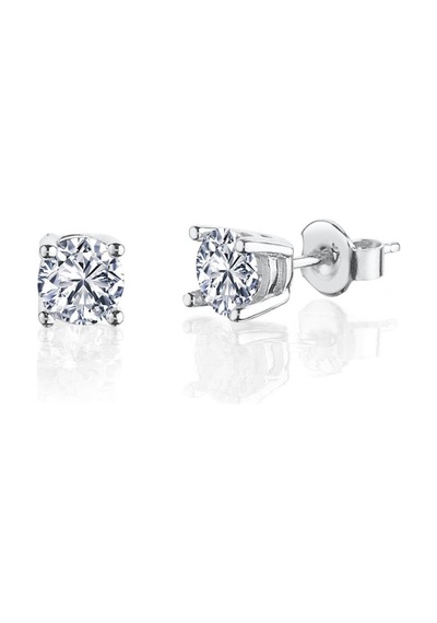 1.20 Karat Mia Zirconia Işıltılı Dokunuş Tektaş Gümüş Küpe