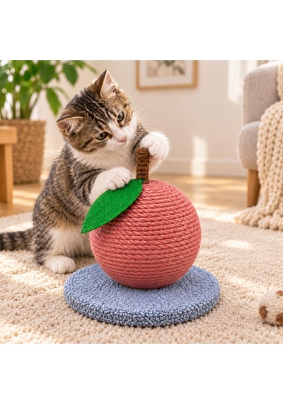 Dekoratif Kedi Tırmalama Oyuncağı, Halat Sarımlı Portakal Tasarım, Tabanlı Kedi Tırmalama Ve Oyun Ürünü Pemb