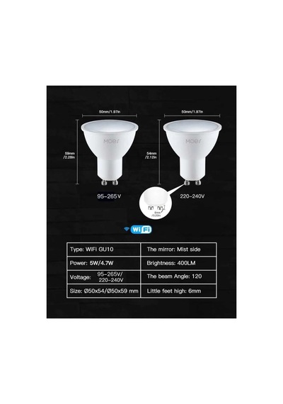 Nymane Duvar Lambası Uyumlu Ampul Gu10 Rgb Led Smart Wifi Diğer