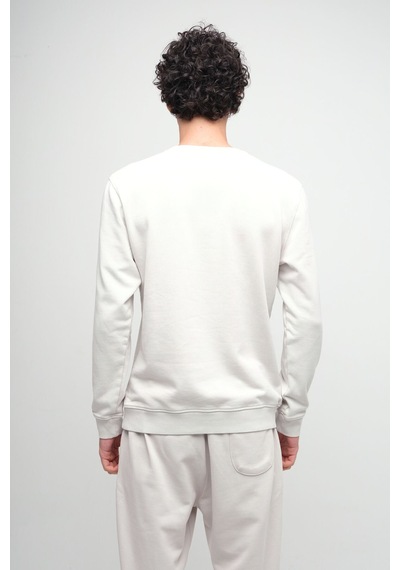 Beord Taş %100 Pamuk Bisiklet Yaka Sweatshirt Bss1-138