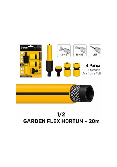 Sgs Sgs4364 Gardenflex Hortum 20mt 4 Prç.lans Set