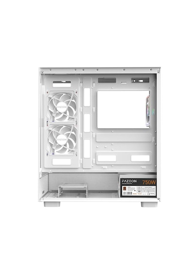 Fazeon F17 750w 80plus Bronze 3x120mm Argb Fanlı Atx Beyaz Bilgisayar Kasası