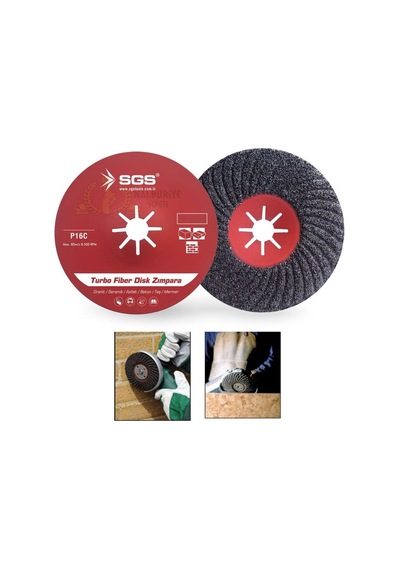 Sgs Turbo Fiber Disk Zımpara Granit-mermer-taş P16c 115 Mm. - 1 Adet