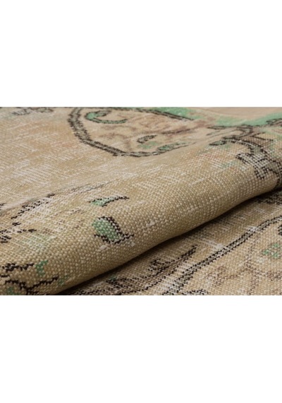 Eskitme Naturel Vintage Şık Bej El Dokumalı Halı 161 X 240