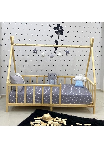 Markaawm Montessori Yatak Doğal Çam Ağacı Kızılderili 80x180 Genel