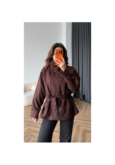 Blanco Kadın İthal Yumuşak Dokulu Zr Model Dik Yakalı Kuşaklı Süet Ceket Kahverengi Kahverengi Blanco Kadın İthal Yumuşak Dokulu Zr Model Dik Yakalı Kuşaklı Süet Ceket Kahverengi Kahverengi