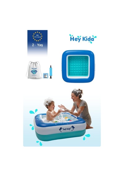 Heykida Swim Safe Kare Yüzme Havuzu 86x86x25cm Mavi