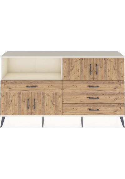 Arges Konsol 2 Raflı 4 Çekmeceli 4 Kapaklı 176x30x99 Aytaşı-çam Atlas Çam/atlas Çam - Aytası